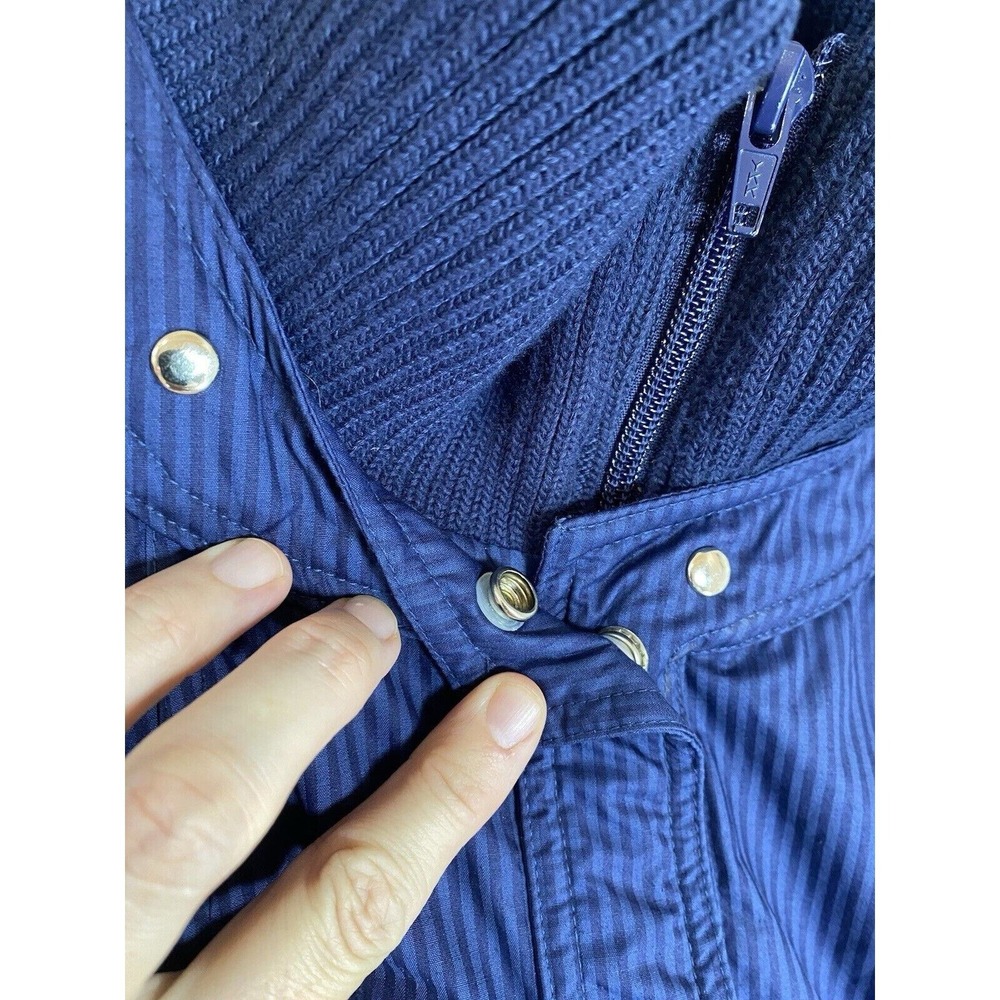 Peregrine Mayday Vintage Blue Pinstripe Goose Down Puffer Jacket Mens Medium - Picture 5 of 10